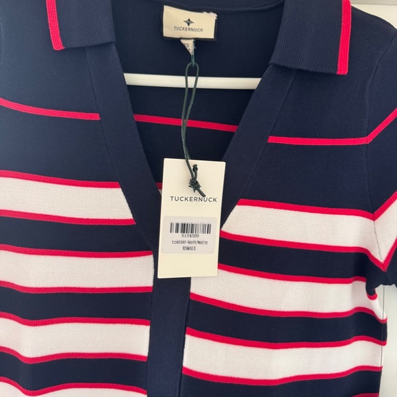 NWT TUCKERNUCK WRIGHT POLO DRESS/ NAVY/ WHITE/ RED/ XS - Picture 2 of 5